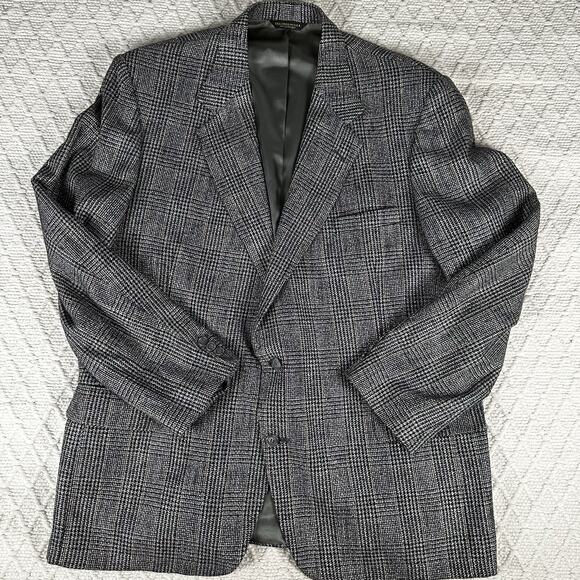 Orvis Men’s Sport Coat 48L Plaid Wool Blend Blazer Jacket Made in USA - Picture 1 of 8